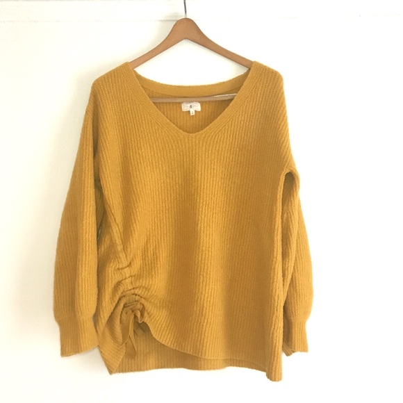 Lou & Grey Sweaters - Lou & Grey Mustard Chunky Knit V-Neck Sweater